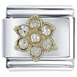  : April Birthstone Flower Pugster Italian Charm