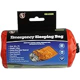 SE EB122OR Emergency Sleeping Bag with Drawstring Carrying Bag, Orange