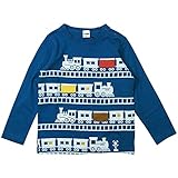 《H28年秋冬物》 CHEEK ROOM(チイクルーム) 製品洗い加工済み42/2天竺機関車長袖Tシャツ 100cm/BL NO.B-460265