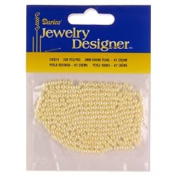 3mm Loose Round Pearls, Cream Cultura, 300 Pc Pkg