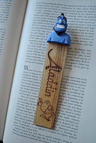 Aladdin Genie Disney Real Wooden Fully Handmade Painted By Hand Bookmark - Gift ideas for boys and girls, brothers, sisters- Unique movie art design - Leave us a feedback and win your custom bookmark