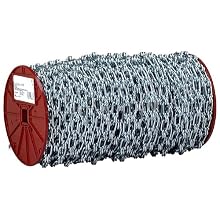 Campbell 0744027 Low Carbon Steel Lock Link Single Loop Chain on Reel, Zinc Plated, 4/0 Trade, 0.16" Diameter, 100' Length, 485 lbs Load Capacity
