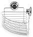 BINO SMARTSUCTION Chrome Shower Caddy, Corner Basket