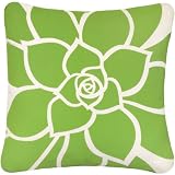 Wabisabi Green Rosette Eco Throw Pillow Cover -Lime