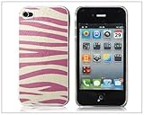 Zebra Skin Hard Back Case Cover for Apple iPhone 4 4G AT&T Pink