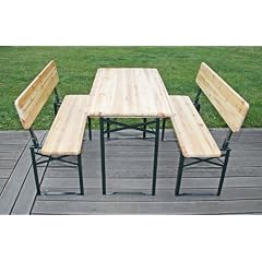 Bierzeltgarnitur Festzeltgarnitur M25, Holz, mit Lehne