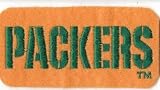 Vintage Green Bay Packers 3 1/2" Rectangle Logo Patch Iron On Embroidered Lettering on Felt