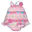 i play. Ruffle Tanksuit - Pink Cranes, Medium