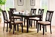 7pc Contemporary Cappuccino Finish Wood Dining Table & Chair Set