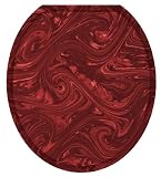 Toilet Tattoos TT-1060-R Bordeaux Decorative Applique for Toilet Lid, Round