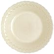 Bottom Painted Glass Fleur De Lis Design Cream Charger Plate 12.5" D Set of Two