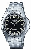 Casio - MTP-1258D-1AEF - Montre Homme - Quartz Analogique - Cadran Noir - Bracelet Acier Argent