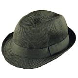 New Vented Polymesh Fedora Trilby Crushable Hat Olive Medium