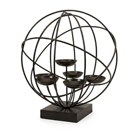 19 Greek Inspired Tiered Atlas Globe Shaped 6 Pillar Candle Holder by CC Home Furnishings