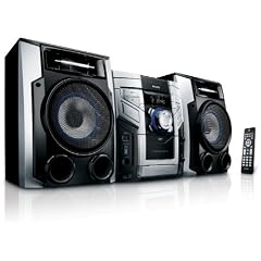 Philips FWM 387 Kompaktanlage (3-Fach CD/MP3/WMA-Player, UKW-/MW-Tuner, 240 Watt RMS, USB 2.0) schwarz/silber