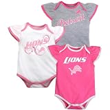 Newborn Detroit Lions 3 Piece Creeper Set (0/3M - 6/9m) 0-3 Months