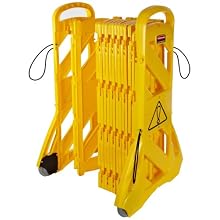 Rubbermaid Commercial FG9S1100 Yellow 40-Inch Mobile Barrier