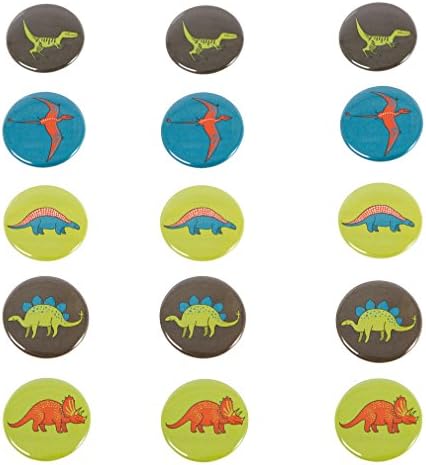 15 Pc Dinosaur Theme 1.5 in. Buttons Kids Birthday Party Favors
