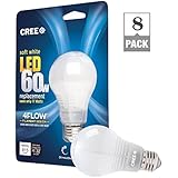Cree 60W Equivalent Soft White (2700K) A19 Dimmable 11W LED Light Bulb with 4FLOW Filament Design *New 8 Pack*