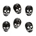 Czech Glass Black Skull Beads Pendants 14.5mm (6)