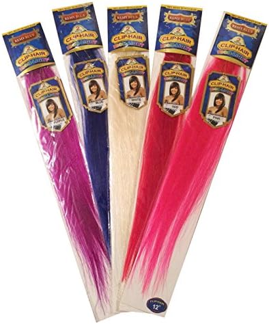 10 Clip In 100% Human Hair 12" - 5 colors (Red, Purple, Platinum Blonde, Blue, & Pink)