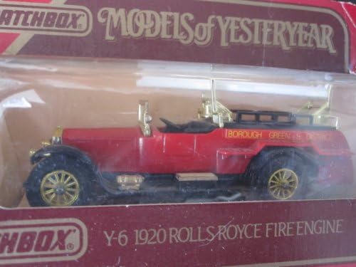 1920 Rolls Royce Fire Engine (Red/white Ladder) Matchbox Model of Yesteryear Y-6-d Issued 1977