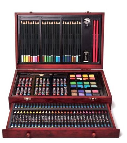 Great Gift! 142 Pieces Watercolors Sketch and Drawing Pencil Set Kit / Art Materials Portraits Draw Painting Pencil Colored Professional Photo Beginners Drafting Graphic Designer Easy Sketchbook Pens Picture Sticks Pastel Stuff Supplies Birthday Gift Item Shop Store Buy Gear Friend Mom Dad Brother Sister The Best High Quality Unique Special