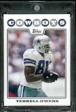 2008 Topps # 128 Terrell Owens - Dallas Cowboys - NFL Trading Cards in a Protective Display Case!