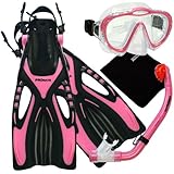 Promate Junior Snorkeling Scuba Diving Mask DRY Snorkel Fins Set for Kids/ SCS0040