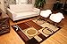 Feraghan/New City hil1032brown_2x4 Brand New Contemporary Modern Squares Circles Wool Area Rug, 2' x 3', Brown/Beige