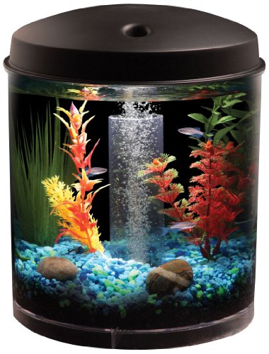 KollerCraft AQUARIUS AquaView 360 Aquarium Kit with LED Light - 2-Gallon