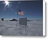 American Flag At The Antarctic Research Canvas Print / Canvas Art - Artist Everett