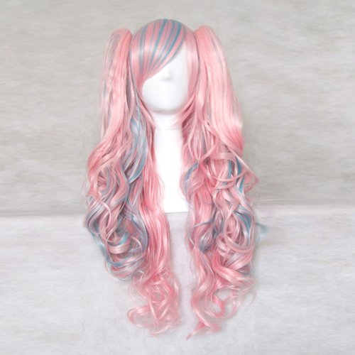 Dream2reality Cosplay_Rozen Maiden_Rozen MaidenSousei seki_2 ponytails_80cm_blue pink_Japanese high temperature resistant fiber wigs