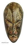 Wood mask, 'Brilliant Mind'