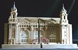 Architectural Sculpture of Ellis Island As a Split Pair of Bookends By Timothy Richards