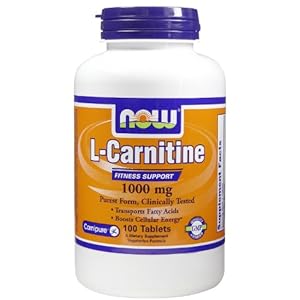 NOW Foods L- Carnitine Tartrate 1000mg, 100 Tablets