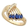 14K Yellow Gold Sapphire Ring with Diamonds