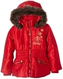 Dereon Girls 7-16 Trisha Fur Trim Hood Jacket,Red,M (8/10)