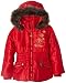 Dereon Girls 7-16 Trisha Fur Trim Hood Jacket,Red,M (8/10)