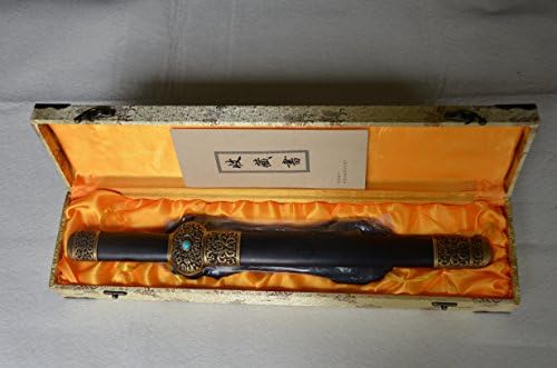 Longquan Metal Sharp Edge Blade Pattern steel Sword With Two Turquoise Gift Collection Craft