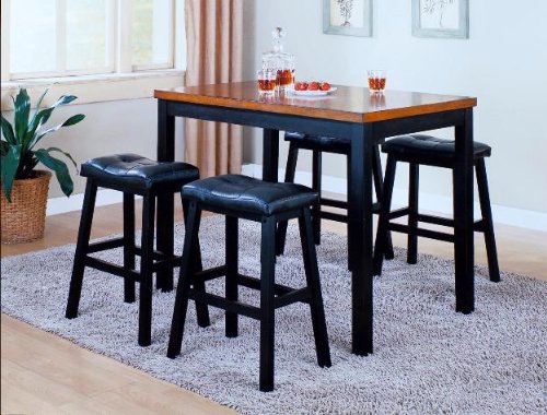 Black and Oak 5 Saddle Stool