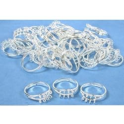 36 Silver Finger Ring Jewelry Findings Charm Beading