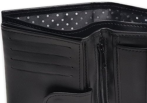 Leather Identity Theft 20 Pocket Bi-fold Security Wallet w/ Built-In RFID