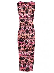 Tropical Print Elastane/Viscose Midi Dress 