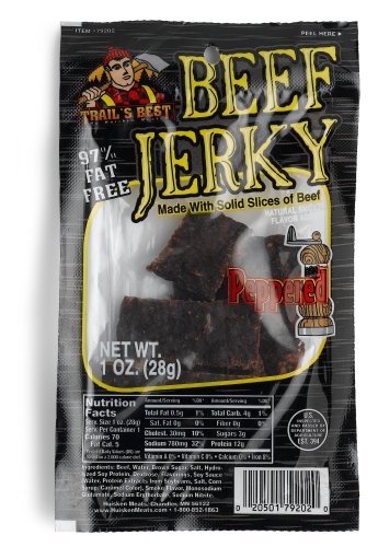 Trail's Best Peppered Beef Jerky, 1-Ounce Packages (Pack of 16) by Dried Beef