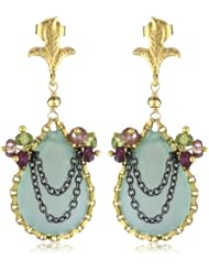Azaara "Romantic" Arabella Blue Chalcedony Drop Earrings