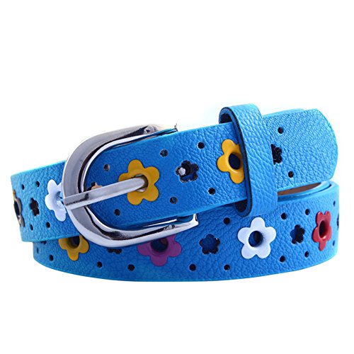 Weixinbuy Kids Girl's Hollow Flowers Faux Leather Waistband Adjustable Belt