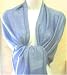 Apparel : 70% Pashmina 30% Silk Paisley Self-Design Shawl / Wrap / Stole - Gray Blue