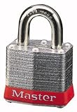 Master Lock 3RED No. 3 Safety Lockout Padlock, Steel Body, Red Bumper