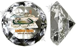 Camden Yards On A 4" Diamond Glass. Jewelry Box Included